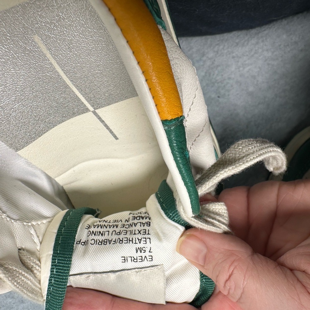 Dolce Vita Women's Leather Sneakers Green White‎ Yellow Lace Up - Picture 11 of 12